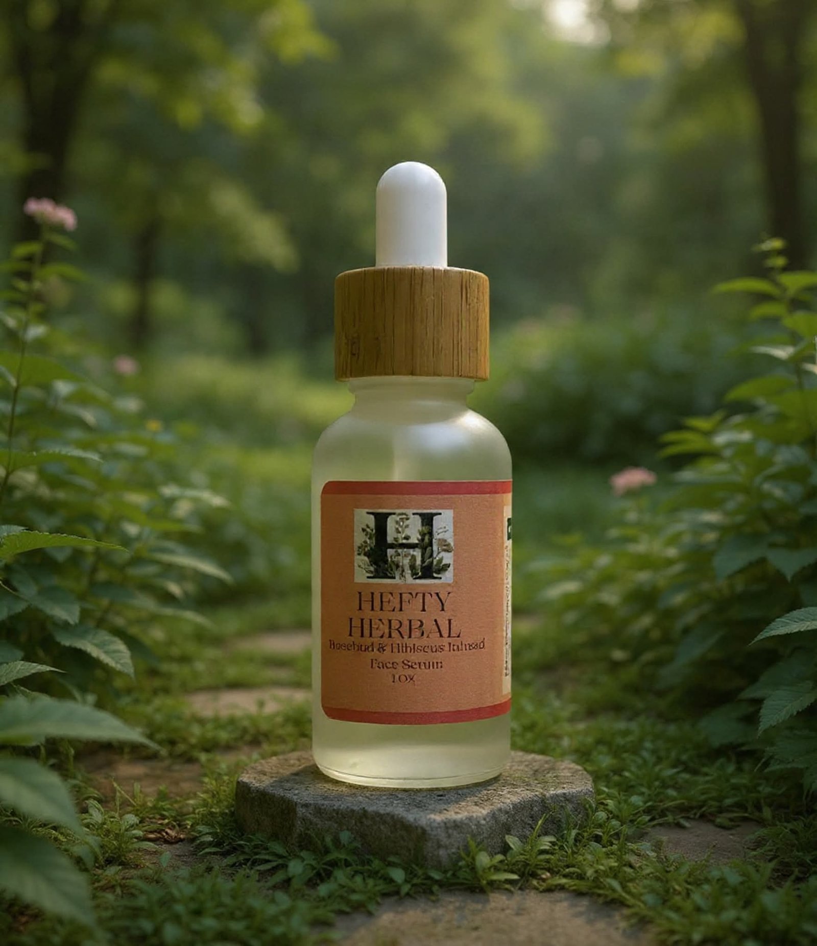 Botanical face serum with rosebud and hibiscus infused sunflower oil 1 oz made in Grafton NH